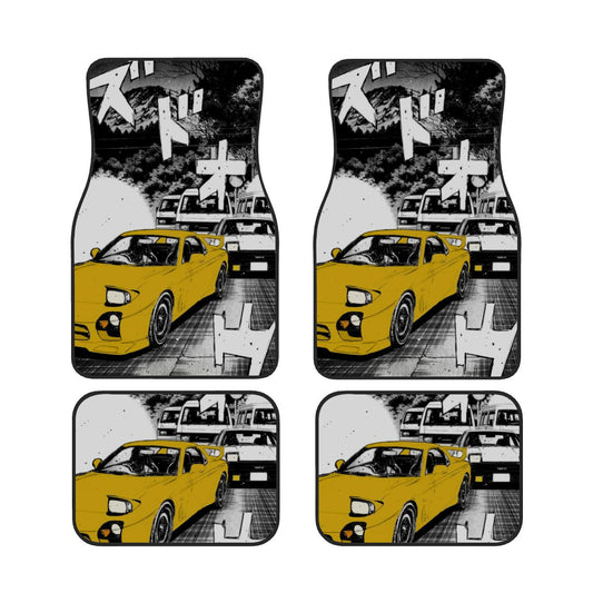 RX7 and AE86 Illustration Automotive Floor Mats – JDM Art Style Interior Car Accessory