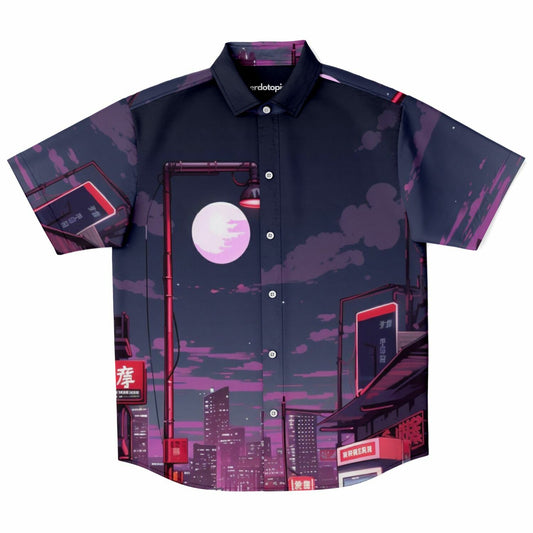 AE86 Illustration Short Sleeve Button Down Shirt - AOP