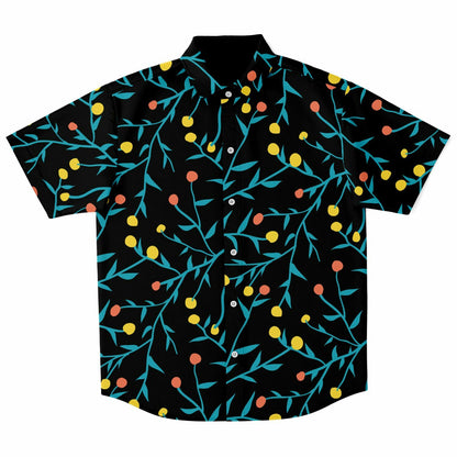 Tropical Pattern Short Sleeve Button Down Shirt - AOP