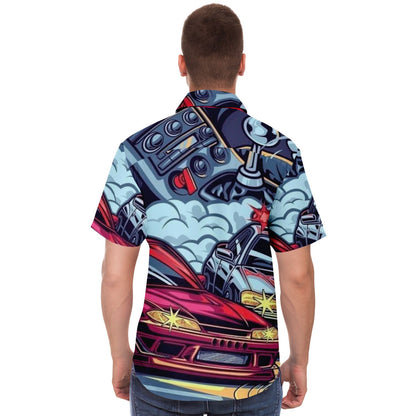 Silvia Illustration Short Sleeve Button Down Shirt - AOP