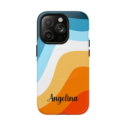 Minimalistic Waves Personalizable Tough Magnetic Case