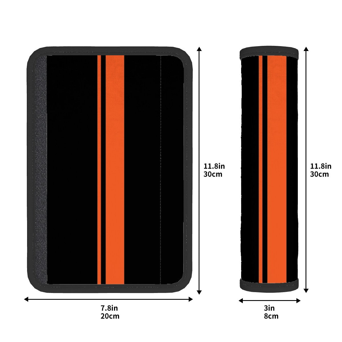 Orange Stripe Seat Belt Cover Pad 2 Pcs