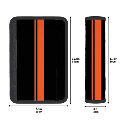 Orange Stripe Seat Belt Cover Pad 2 Pcs