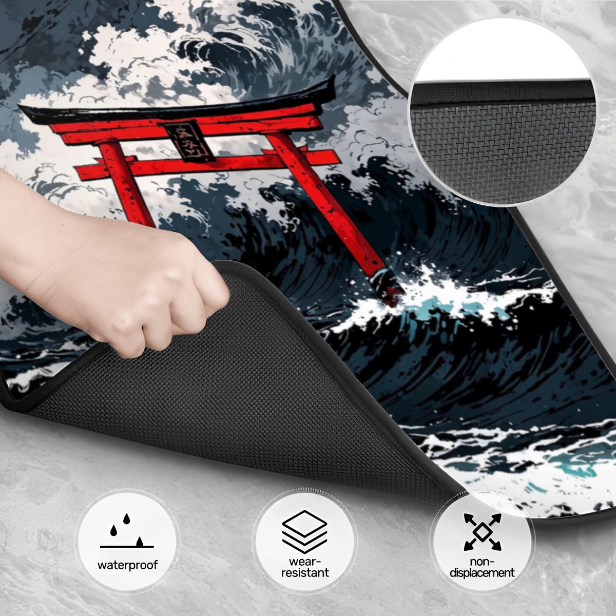 Japanese Inspired Artwork Automotive Floor Mats
