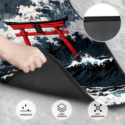 Japanese Inspired Artwork Automotive Floor Mats