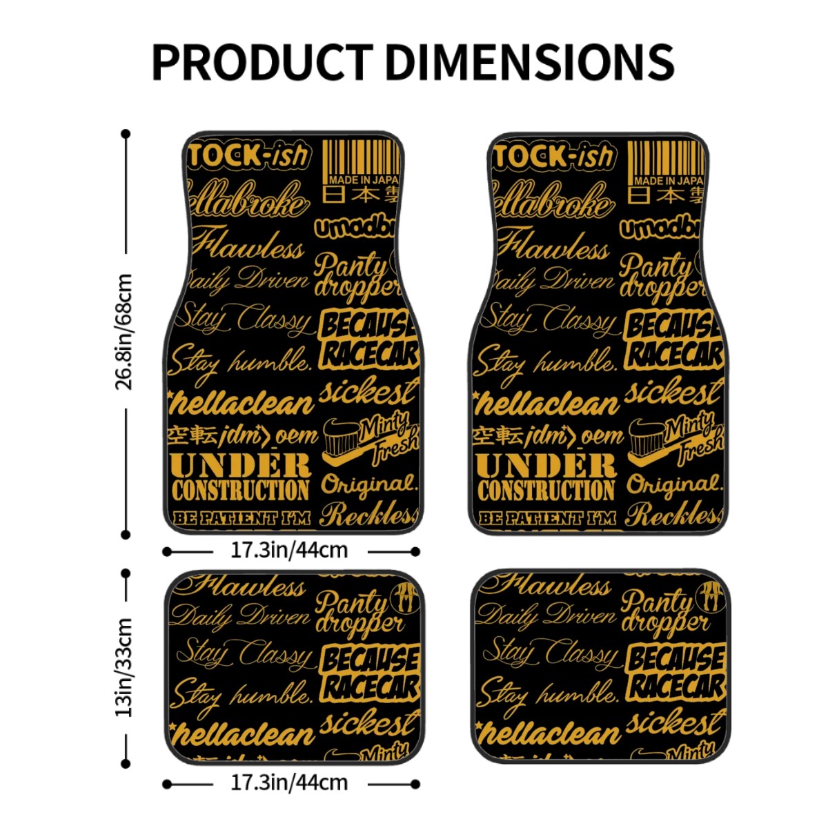 Golden Collage JDM Automotive Floor Mats