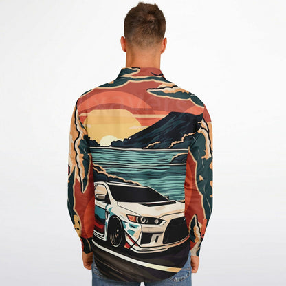 Evo X Illustration Long Sleeve Button Down Shirt - AOP
