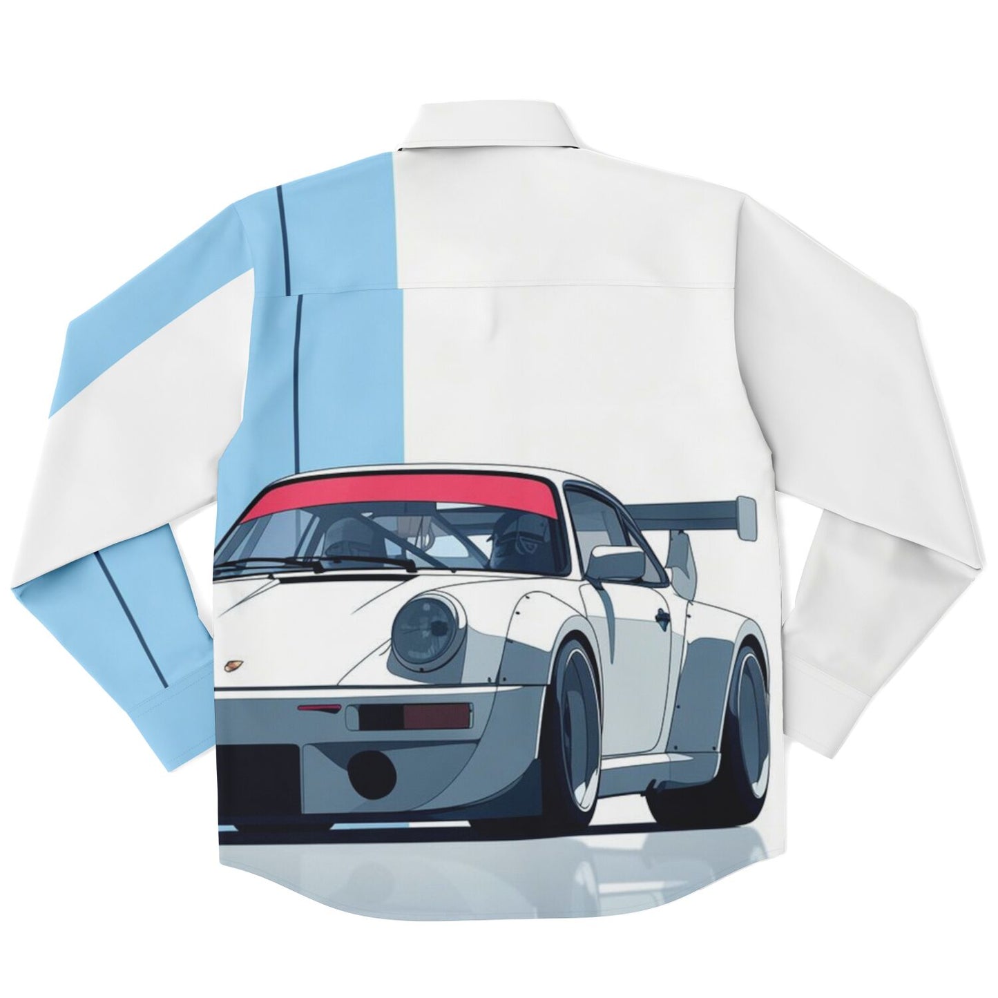 Turbo S Illustration Art Long Sleeve Button Down Shirt - AOP
