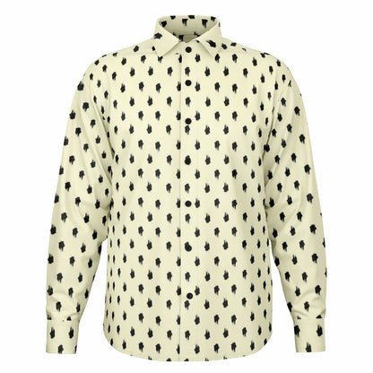 Brushstroke Pattern Long Sleeve Button Down Shirt - AOP