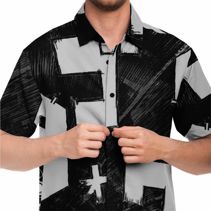 Bimmer Supra Illustration Short Sleeve Button Down Shirt - AOP