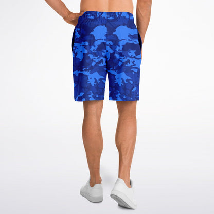 Blue Camo Pattern Long Shorts