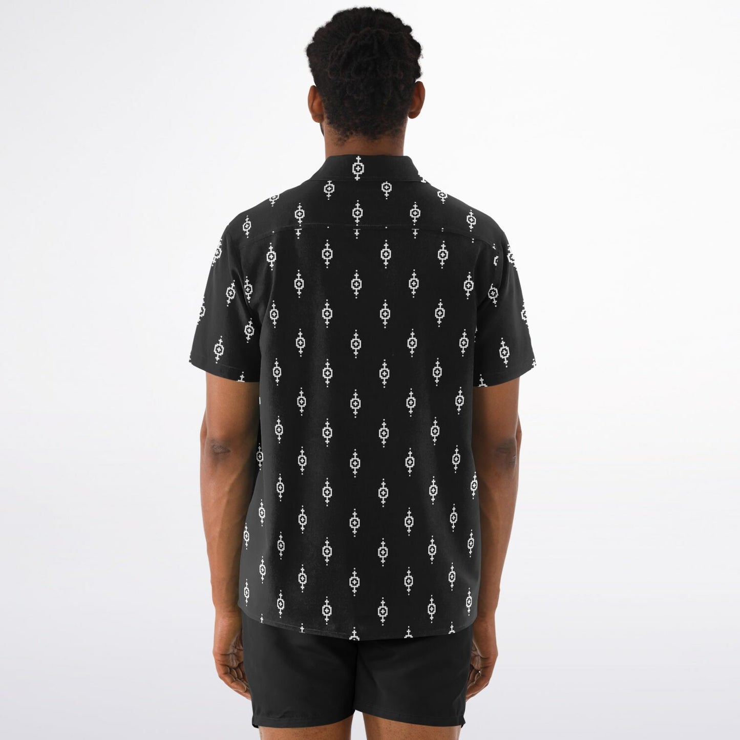 Minimalistic Seamless Pattern Spread Collar Shirt