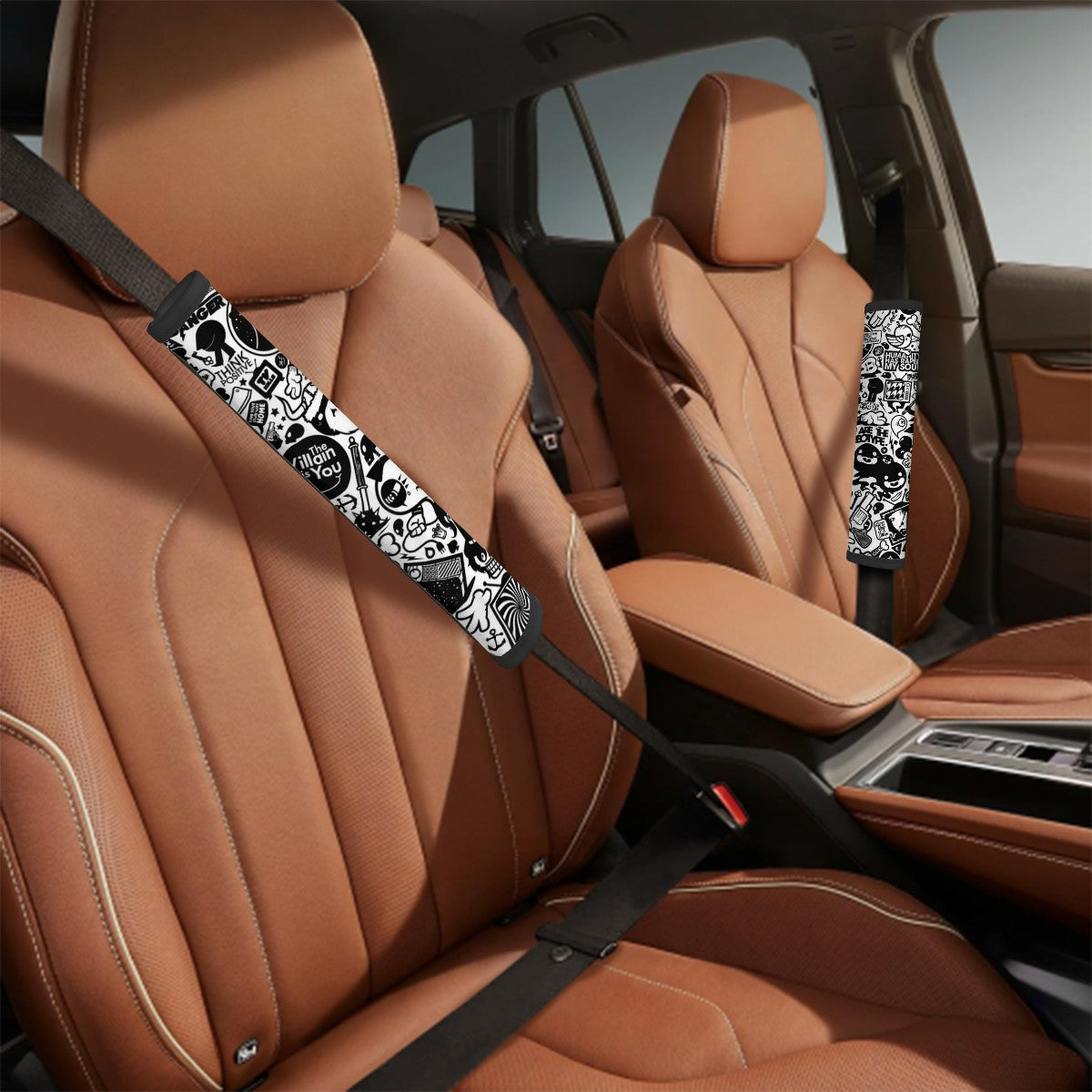 Doodle ArtSeat Belt Cover Pad 2 Pcs