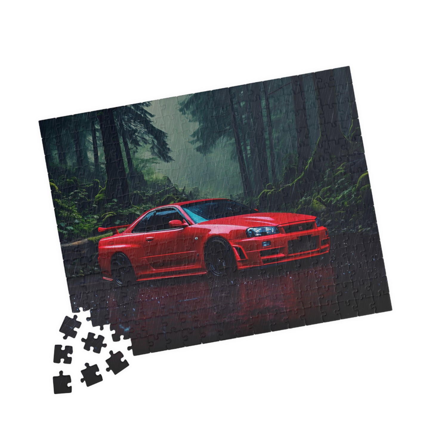 GTR R34 in the Rain Jigsaw Puzzle [110, 252, 520, or 1014 pieces]