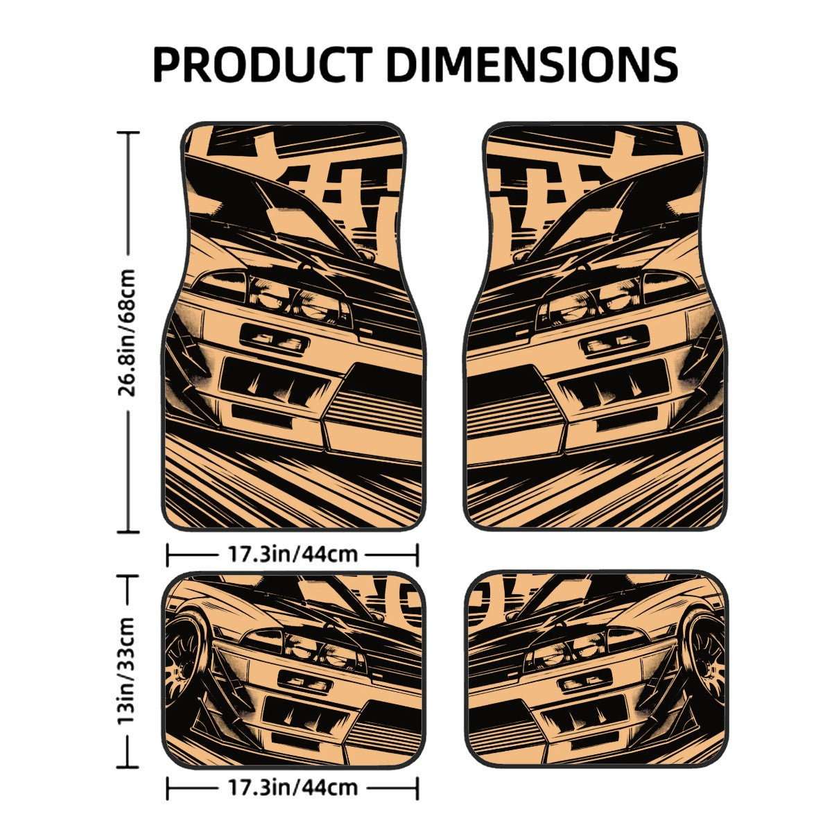R33 GTR Illustration Automotive Floor Mats