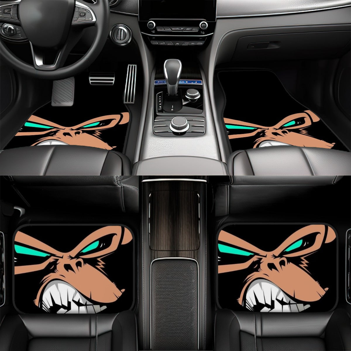 Gorilla Mean Face Automotive Floor Mats