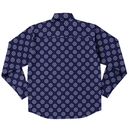 Seamless Circle Pattern Long Sleeve Button Down Shirt - AOP