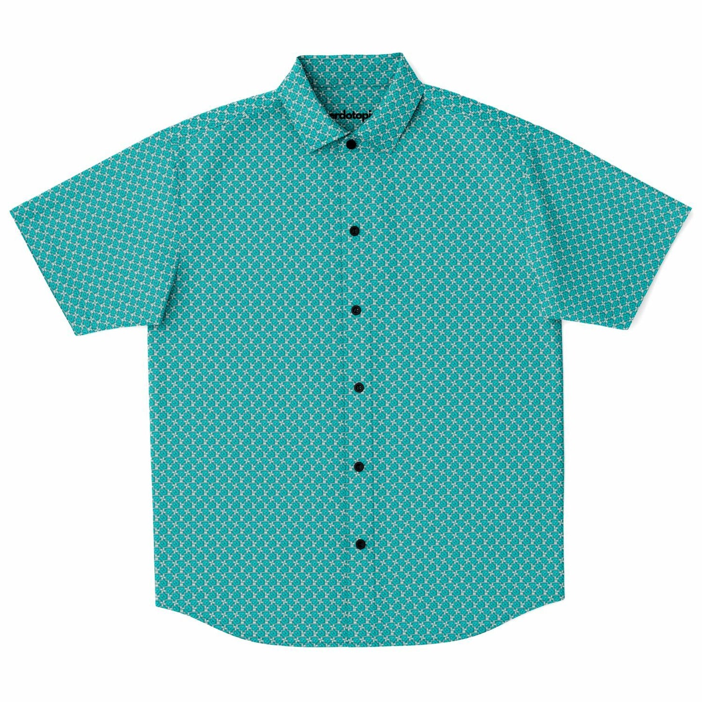 Seamless Minimalist Pattern Short Sleeve Button Down Shirt - AOP