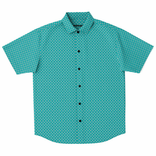 Seamless Minimalist Pattern Short Sleeve Button Down Shirt - AOP