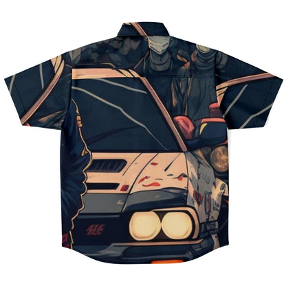 Japanese Illustration JDM Art Short Sleeve Button Down Shirt - AOP