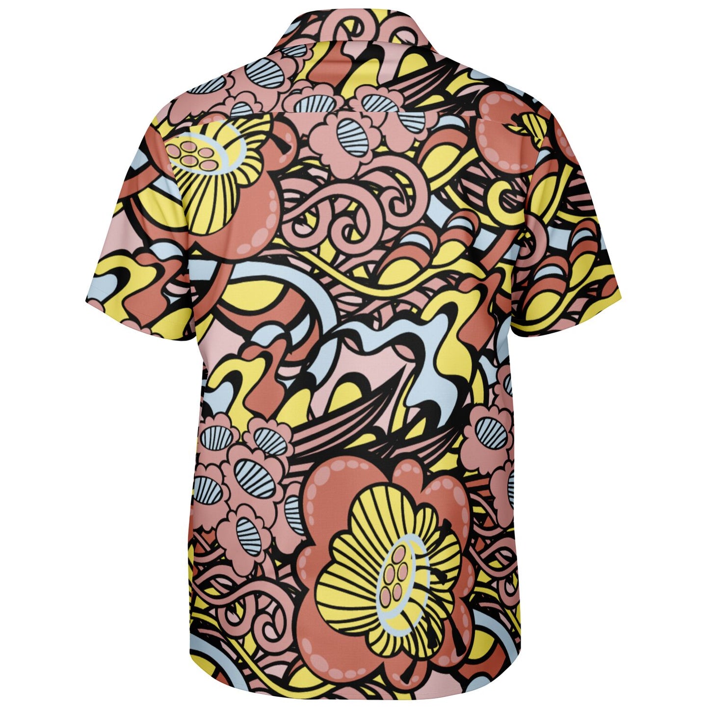 Floral Abstract Spread Collar Short Sleeve Shirt