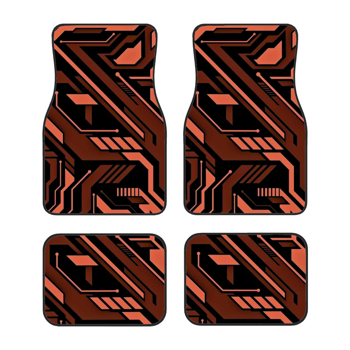 Cyberpunk Inspired Pattern Automotive Floor Mats