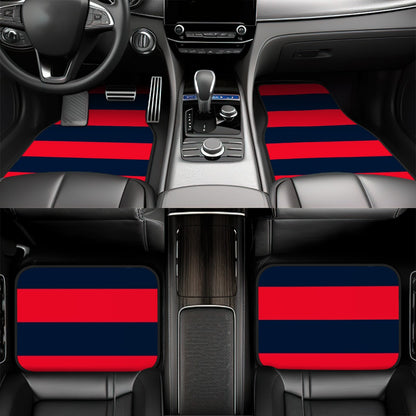 Red & Navy Stripes Automotive Floor Mats