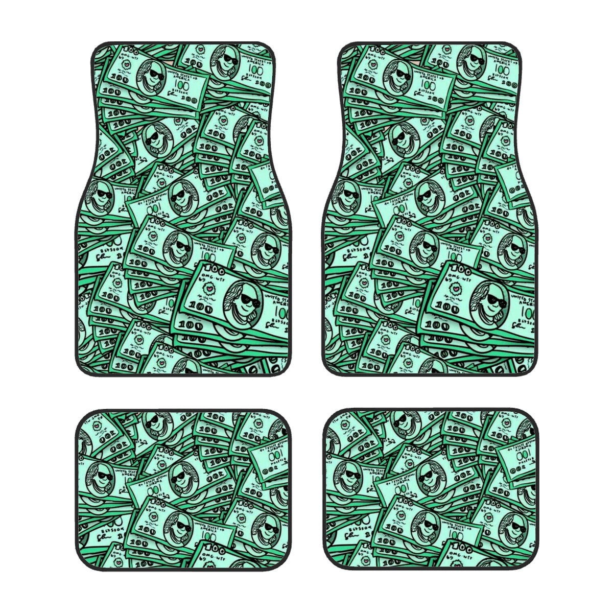 Dollar Bills Illustration Automotive Floor Mats