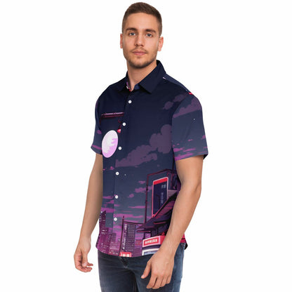 AE86 Illustration Short Sleeve Button Down Shirt - AOP