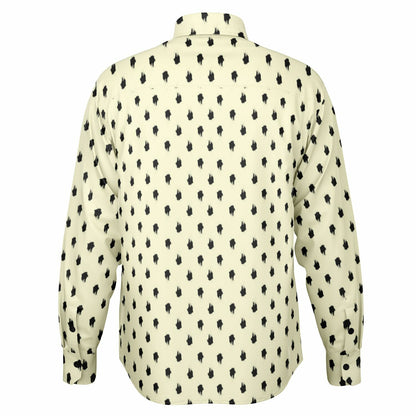 Brushstroke Pattern Long Sleeve Button Down Shirt - AOP