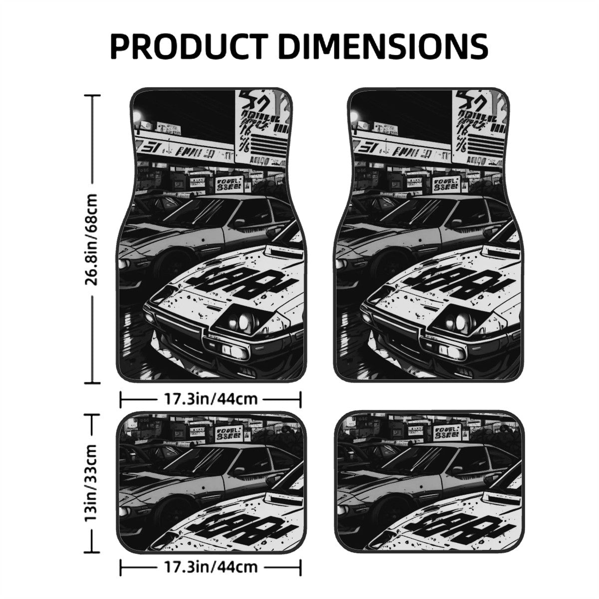 JDM B&W Automotive Floor Mats