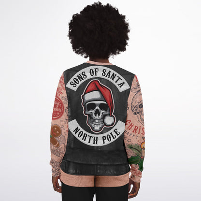 Sons of Santa Biker Leather Jacket Printed Sweatshirt
