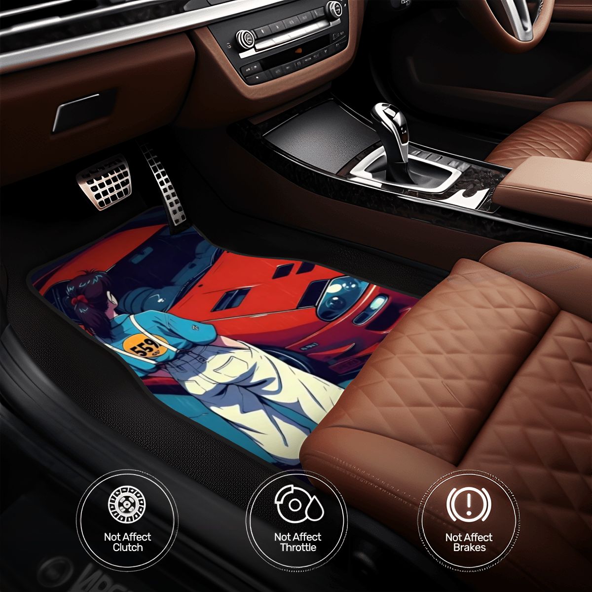 Supra Girl Illustration Automotive Floor Mats