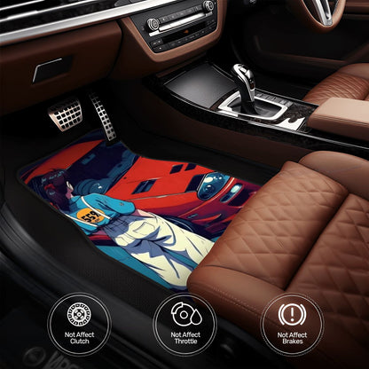 Supra Girl Illustration Automotive Floor Mats