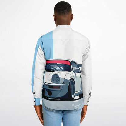 Turbo S Illustration Art Long Sleeve Button Down Shirt - AOP