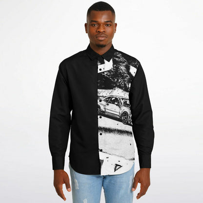 BW JDM Art Long Sleeve Button Down Shirt - AOP
