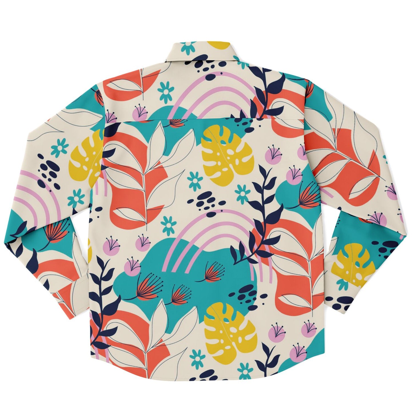 Floral Painting Long Sleeve Button Down Shirt - AOP