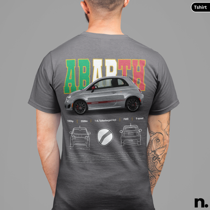  Abarth 500 Poster Style T-shirt grey