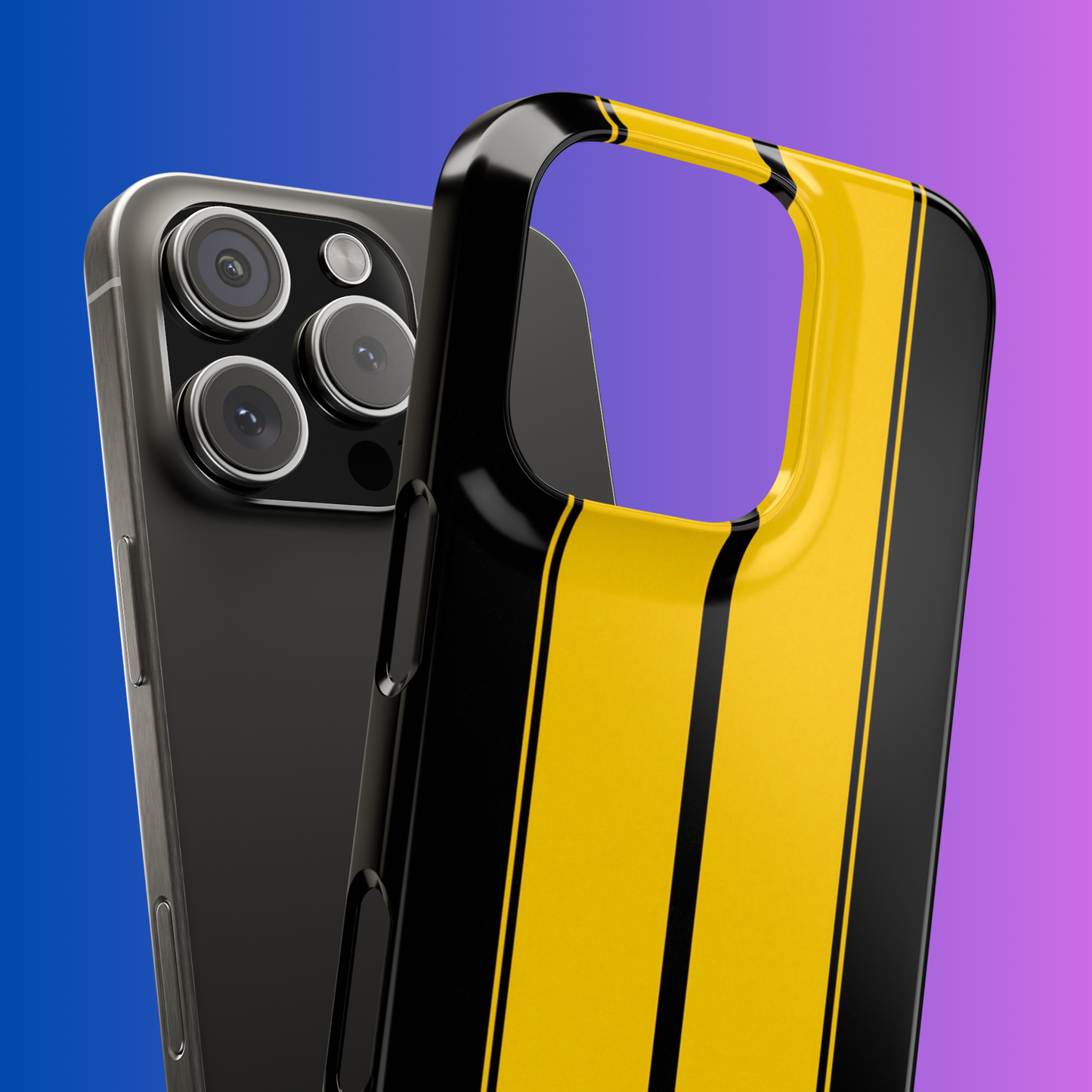 Yellow Racing Stripes Snap Case