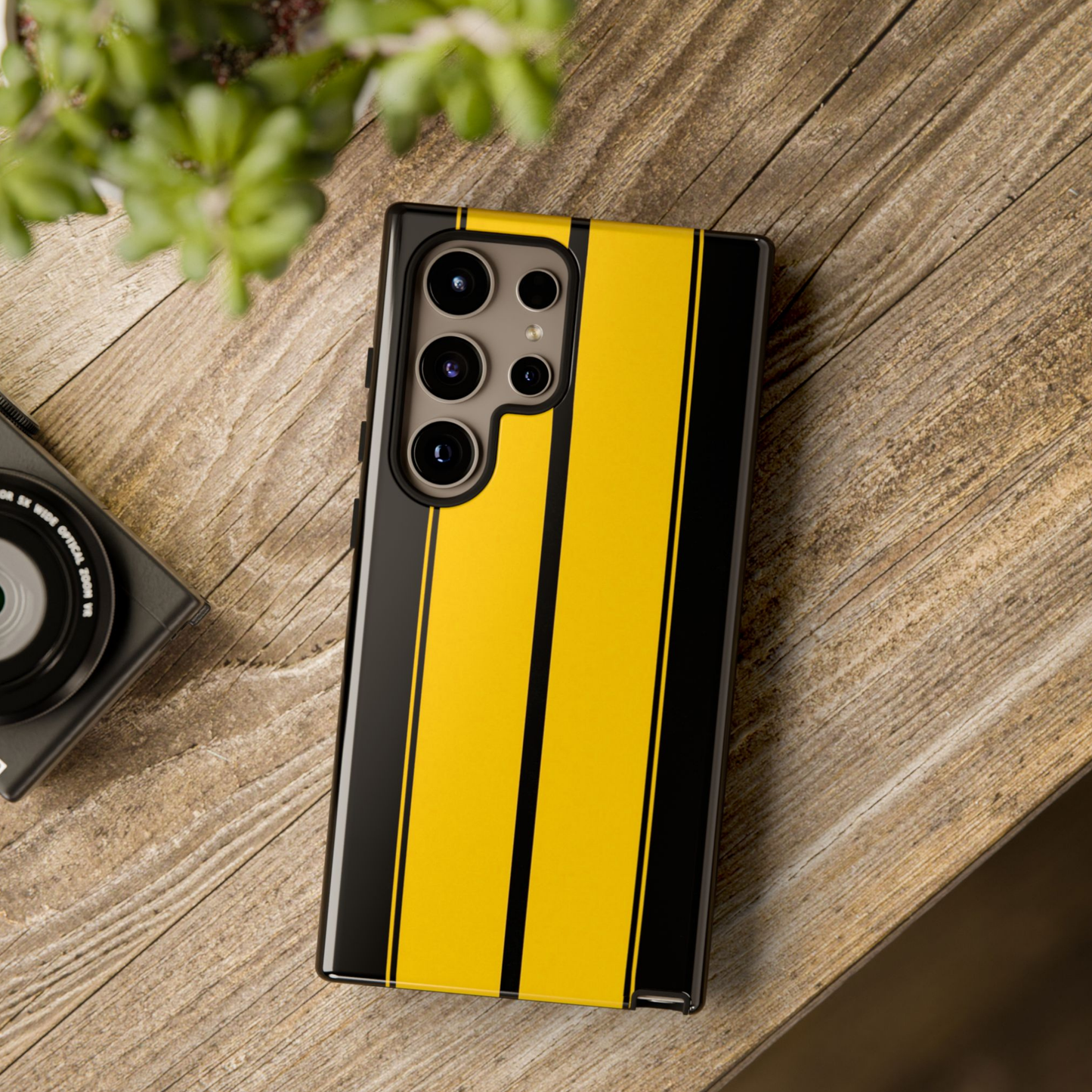 Yellow Racing Stripes Tough Magnetic Cases