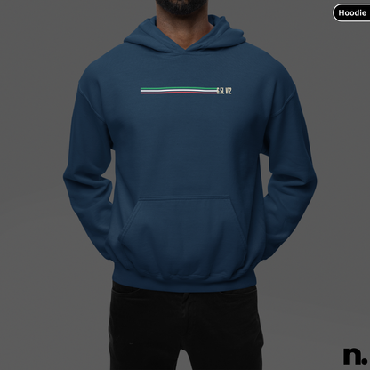 12 Cilindri poster style engine graphic printed on unisex hoodie
navy
