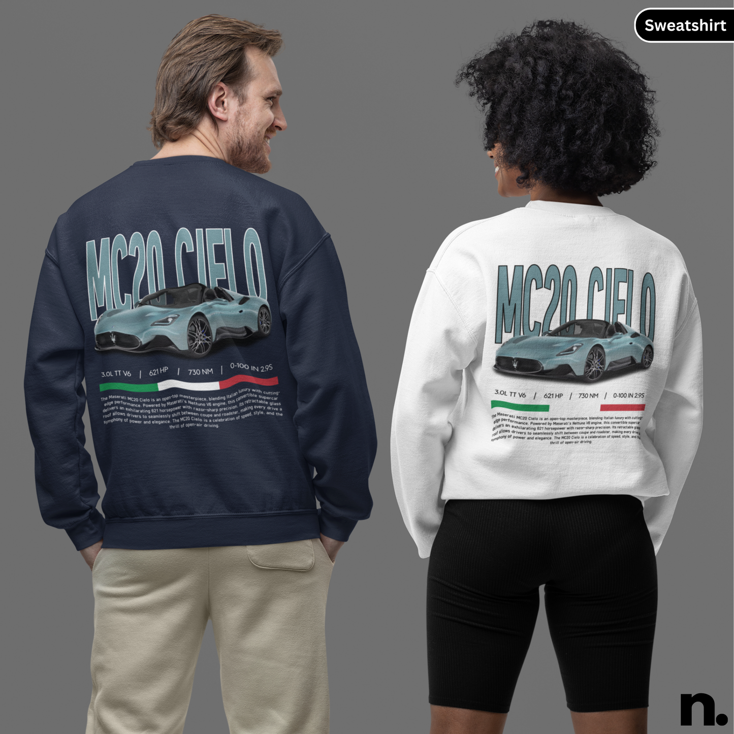 MC20 Cielo Hypercar Poster Style Sweatshirt