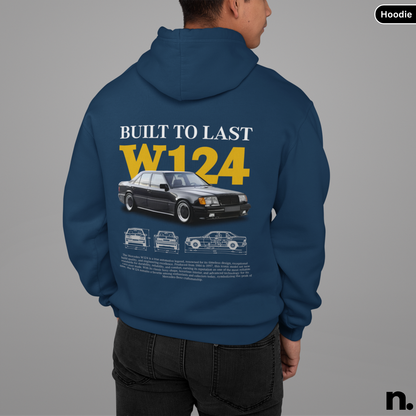 Merc W124 Poster Style Hoodie