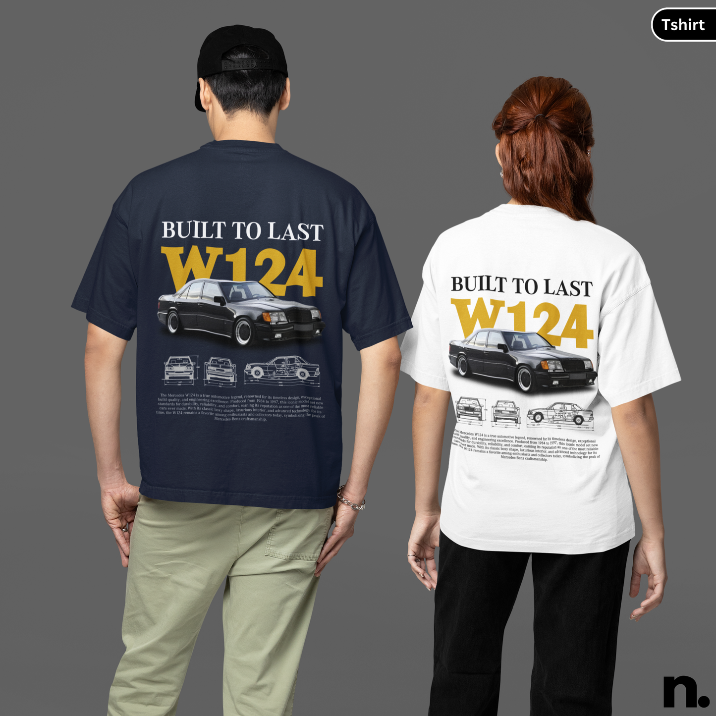 Merc W124 Poster Style T-shirt