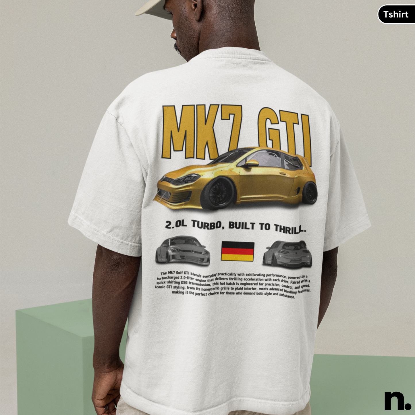 VW Golf GTI MK7 Poster Style Unisex Cotton Tee