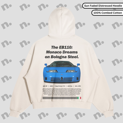 Heavyweight washed hoodie with distressed details and tonal gradient inspired by European street culture.