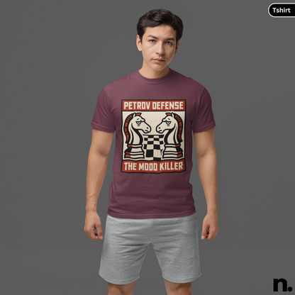 Petrov Defense Poster Style Chess Inspired Unisex Tee