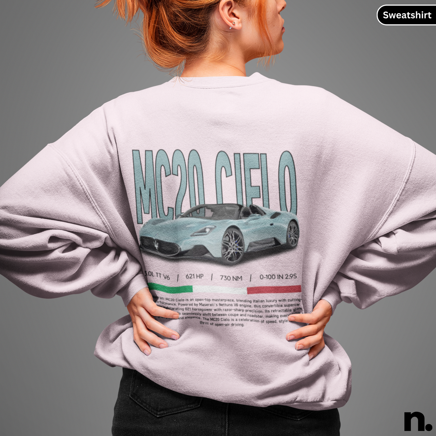 MC20 Cielo Hypercar Poster Style Sweatshirt