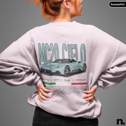 MC20 Cielo Hypercar Poster Style Sweatshirt
