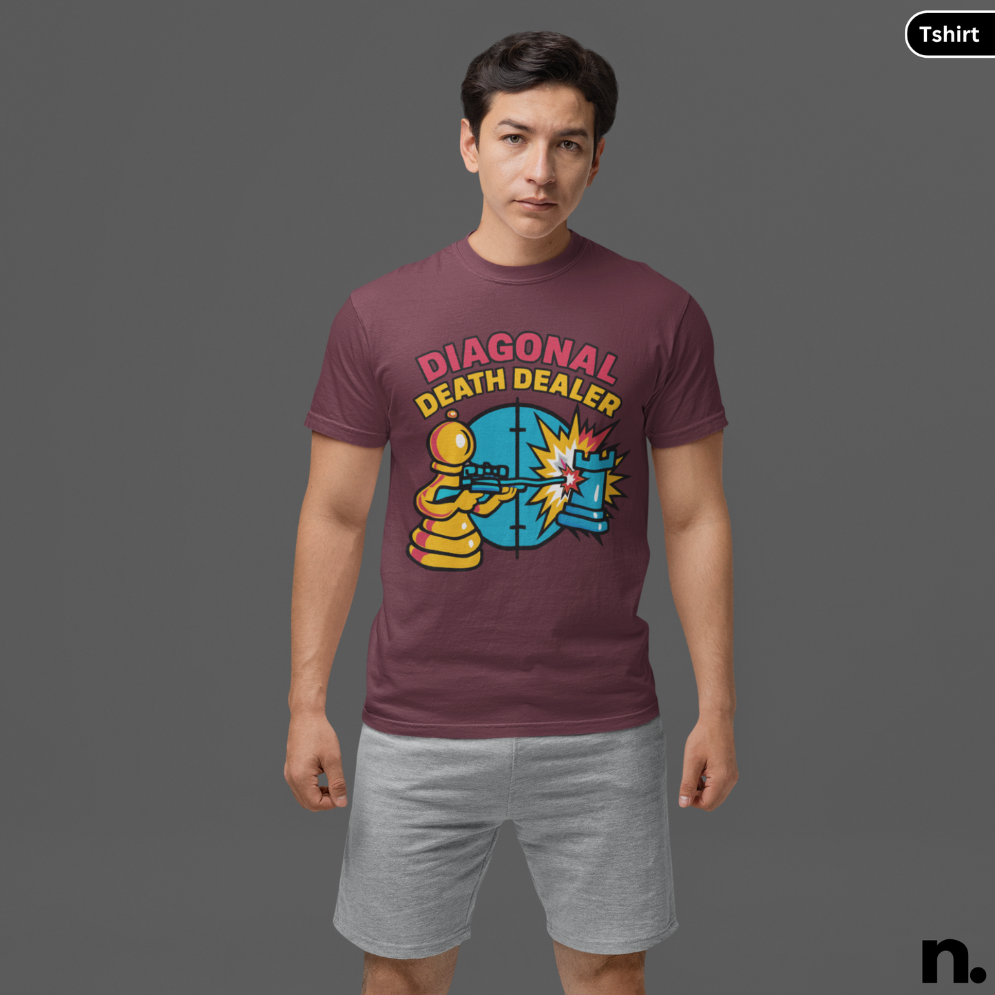 Diagonal Death Dealer Chess Piece Inspired Unisex Tee